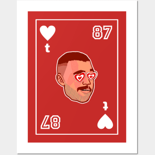 Travis Kelce 87 Heart - White Posters and Art